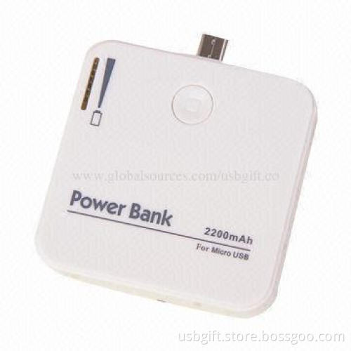Universal Tail Plug Power Bank with Standing Function & 2,200mAh Capacity